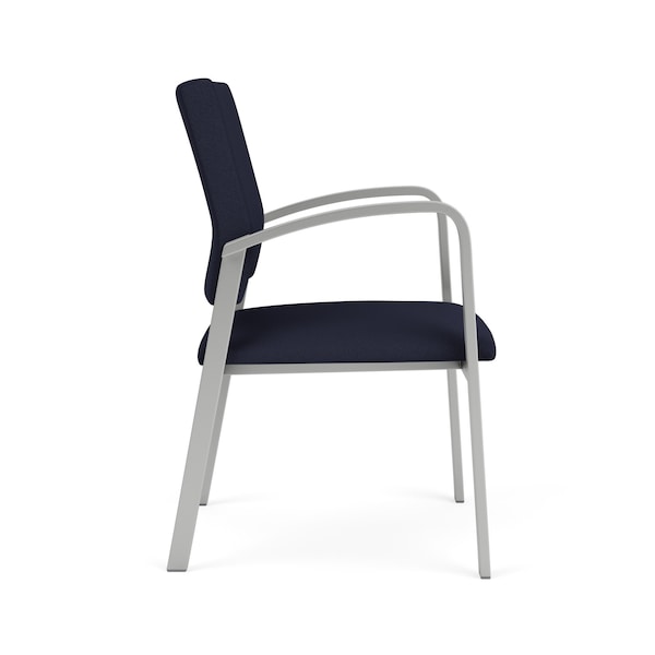 Newport Guest Chair Metal Frame, Silver, OH Navy Upholstery